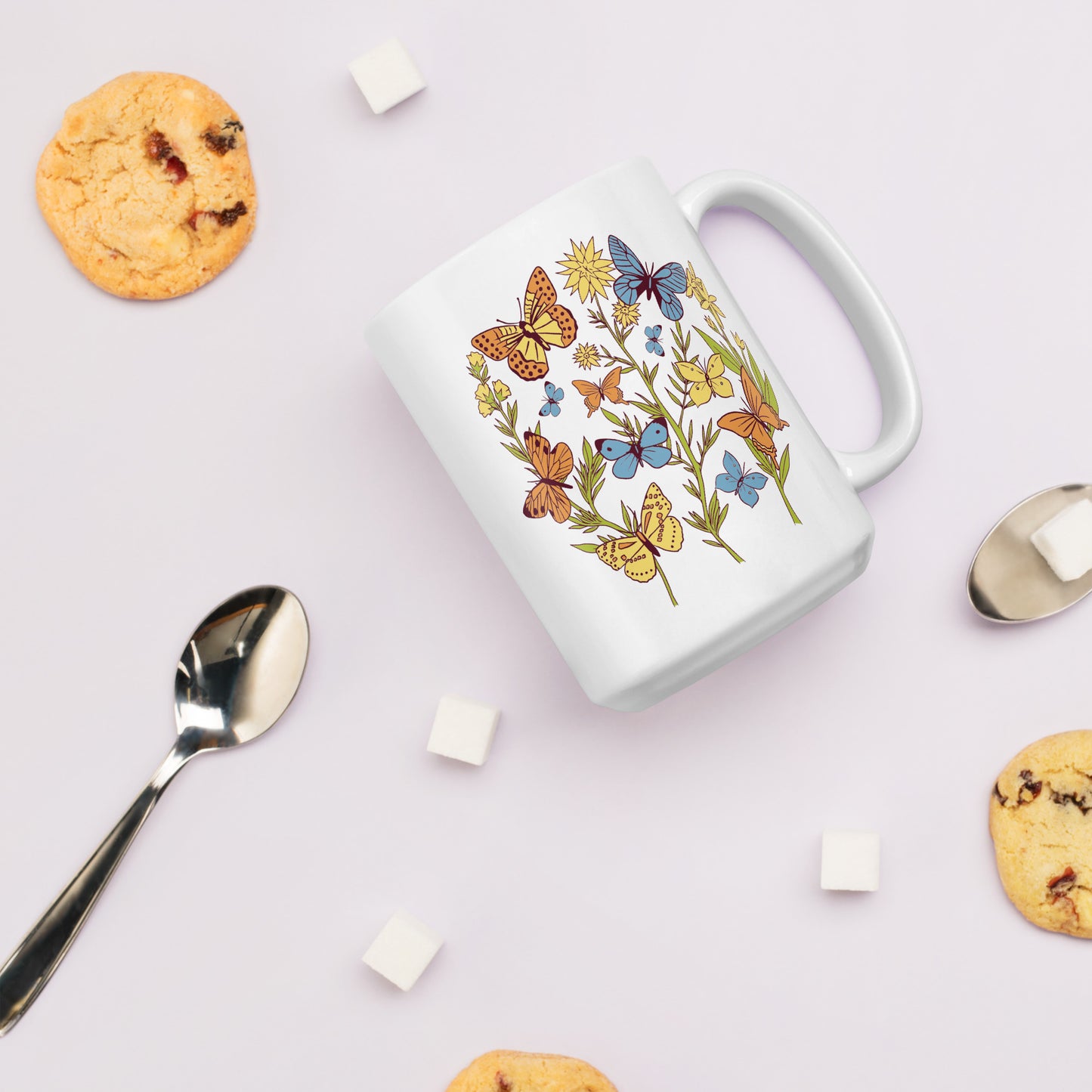 I Love Spring White glossy mug