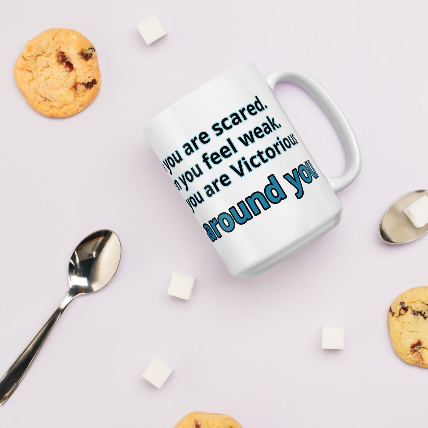 Positive and Inspiring White glossy mug