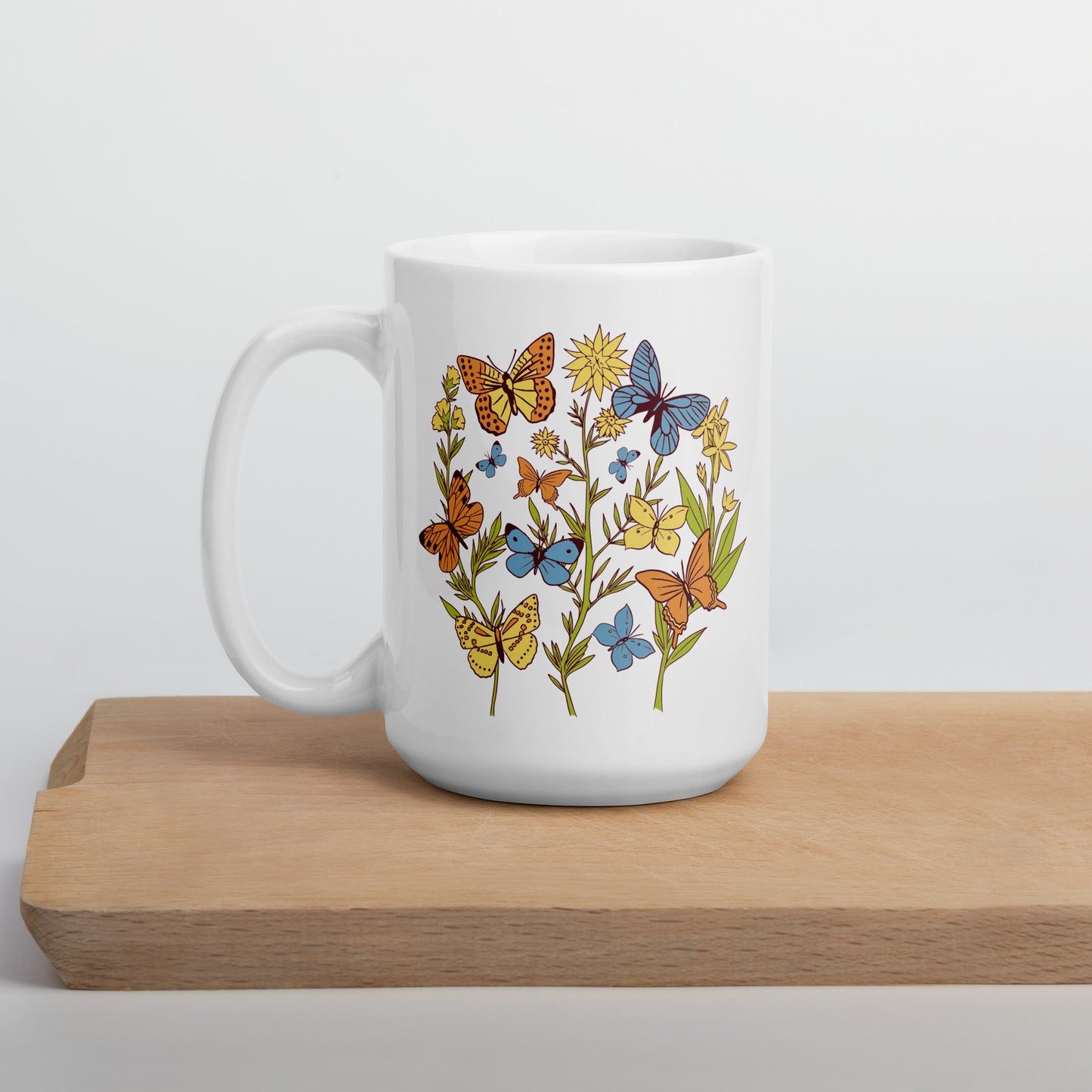 I Love Spring White glossy mug