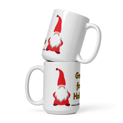 Gnome for the Holiday's mug available in 3 sizes- 11, 15, and 20 oz