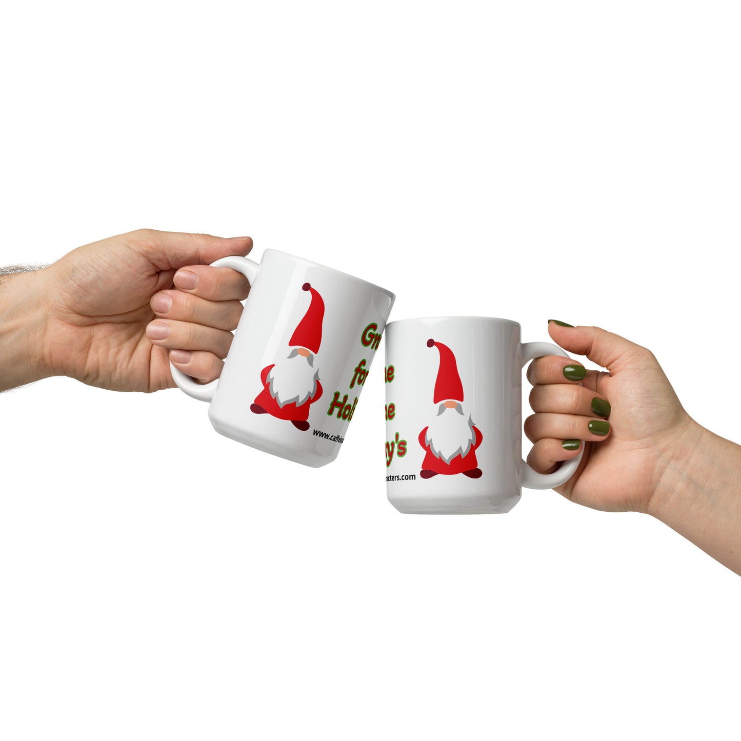 Gnome for the Holiday's mug available in 3 sizes- 11, 15, and 20 oz