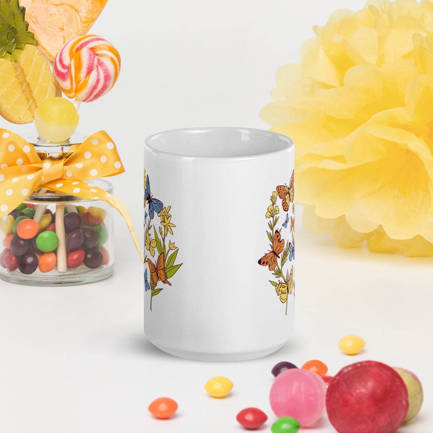 I Love Spring White glossy mug