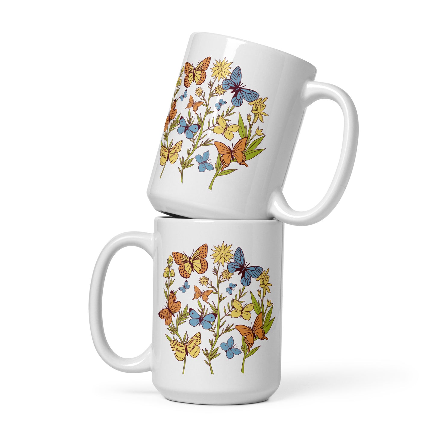 I Love Spring White glossy mug