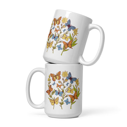 I Love Spring White glossy mug