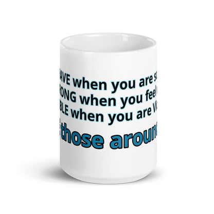 Positive and Inspiring White glossy mug