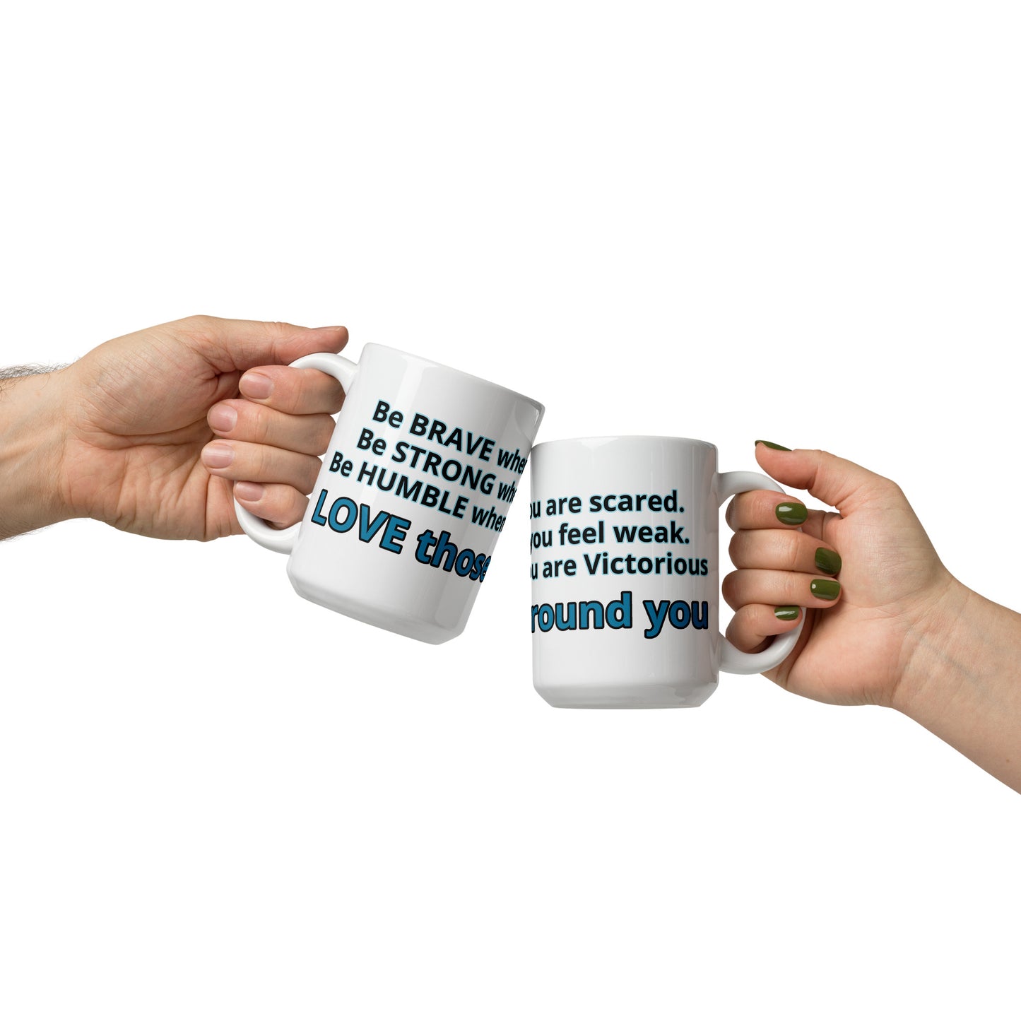 Positive and Inspiring White glossy mug
