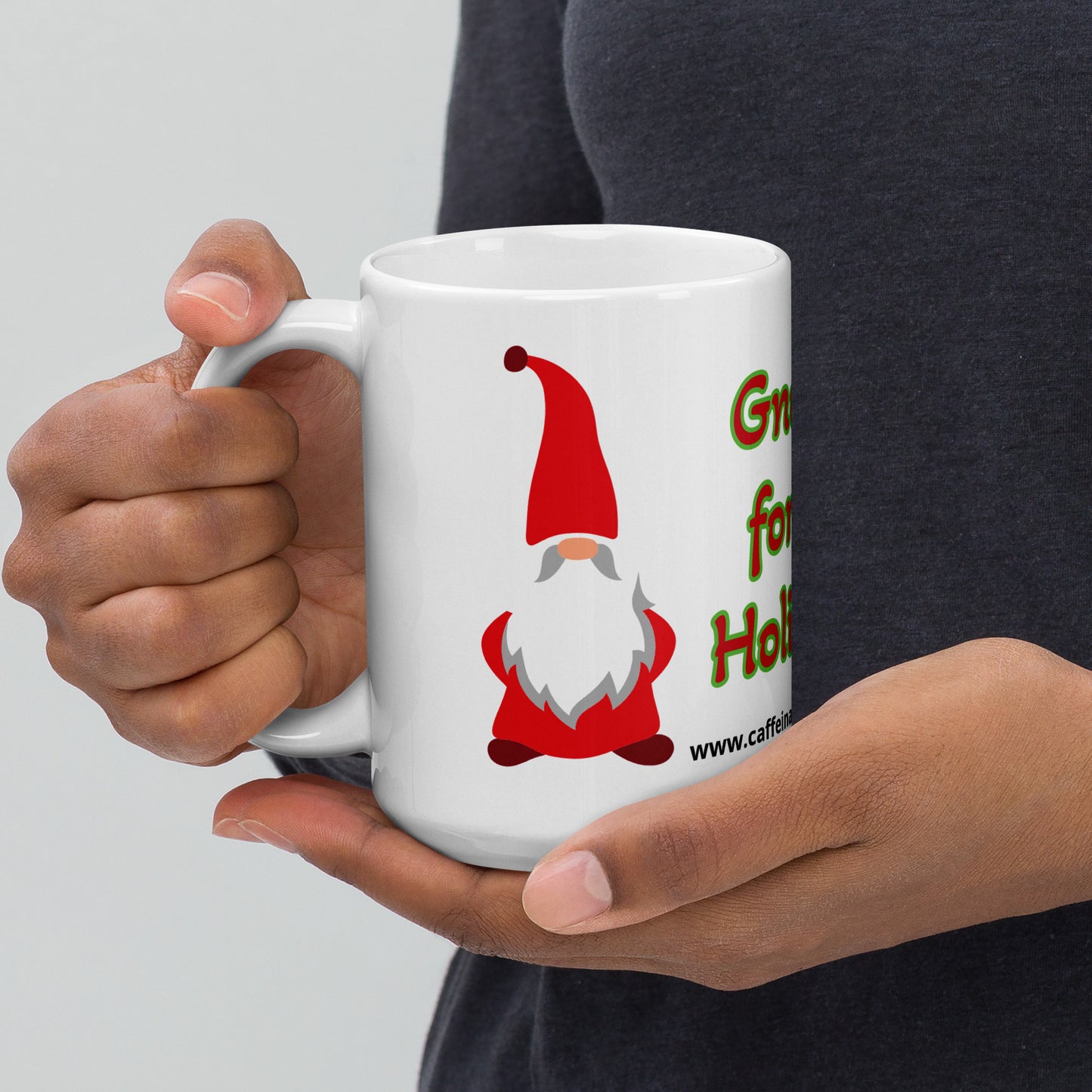 Gnome for the Holiday's mug available in 3 sizes- 11, 15, and 20 oz