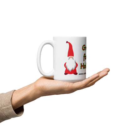 Gnome for the Holiday's mug available in 3 sizes- 11, 15, and 20 oz