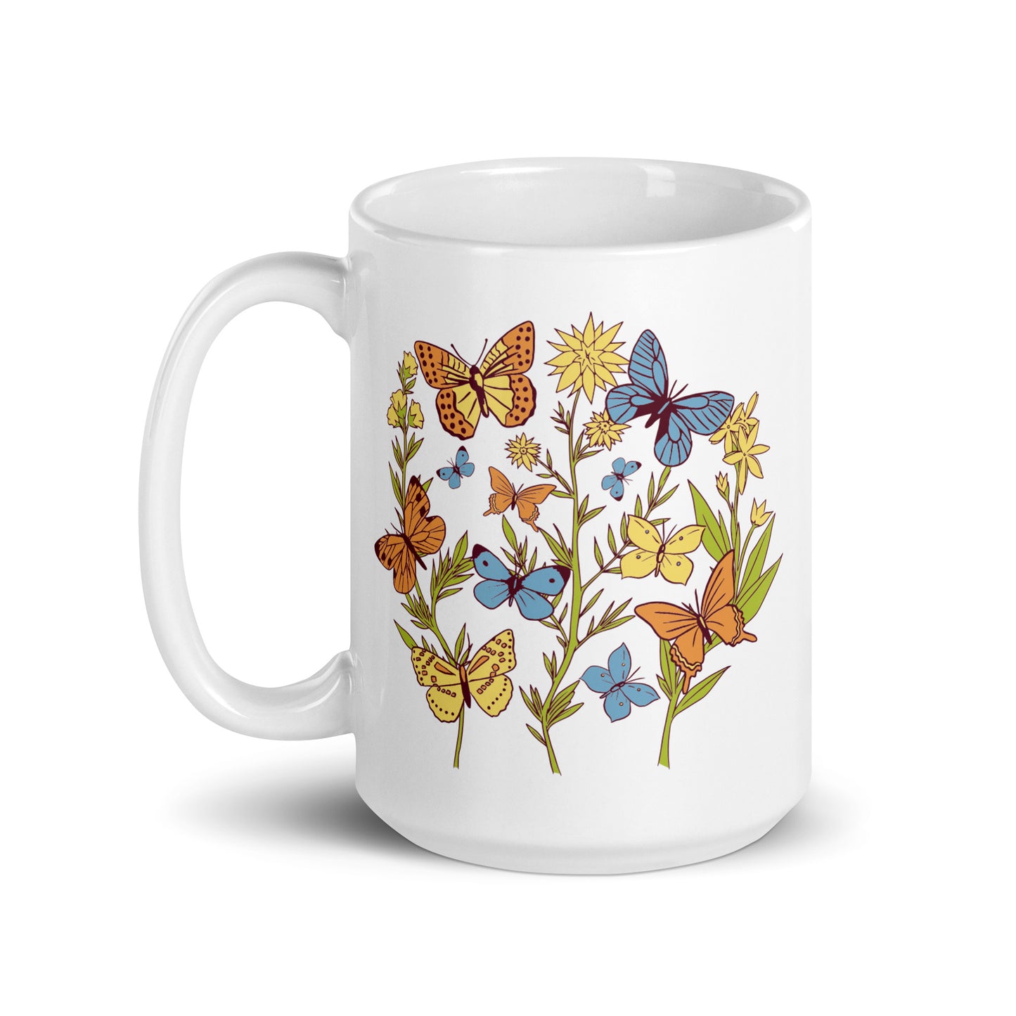 I Love Spring White glossy mug