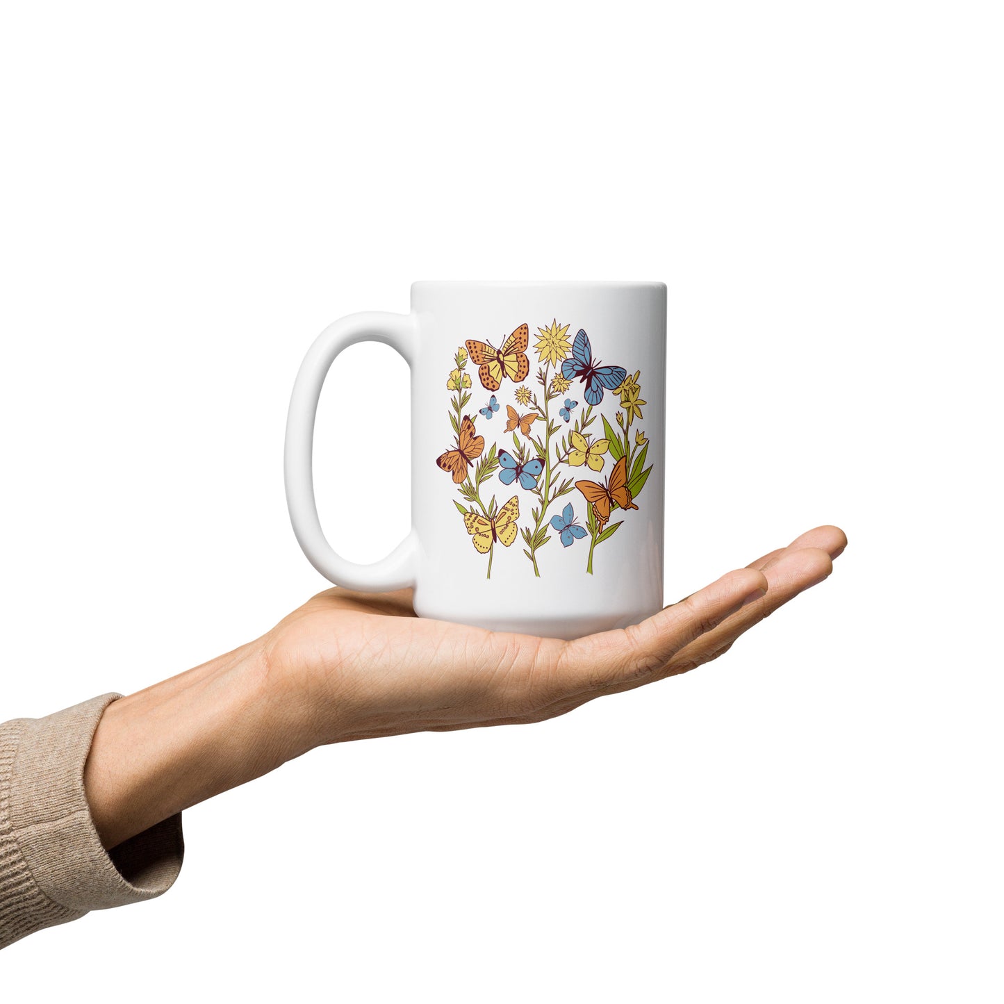 I Love Spring White glossy mug