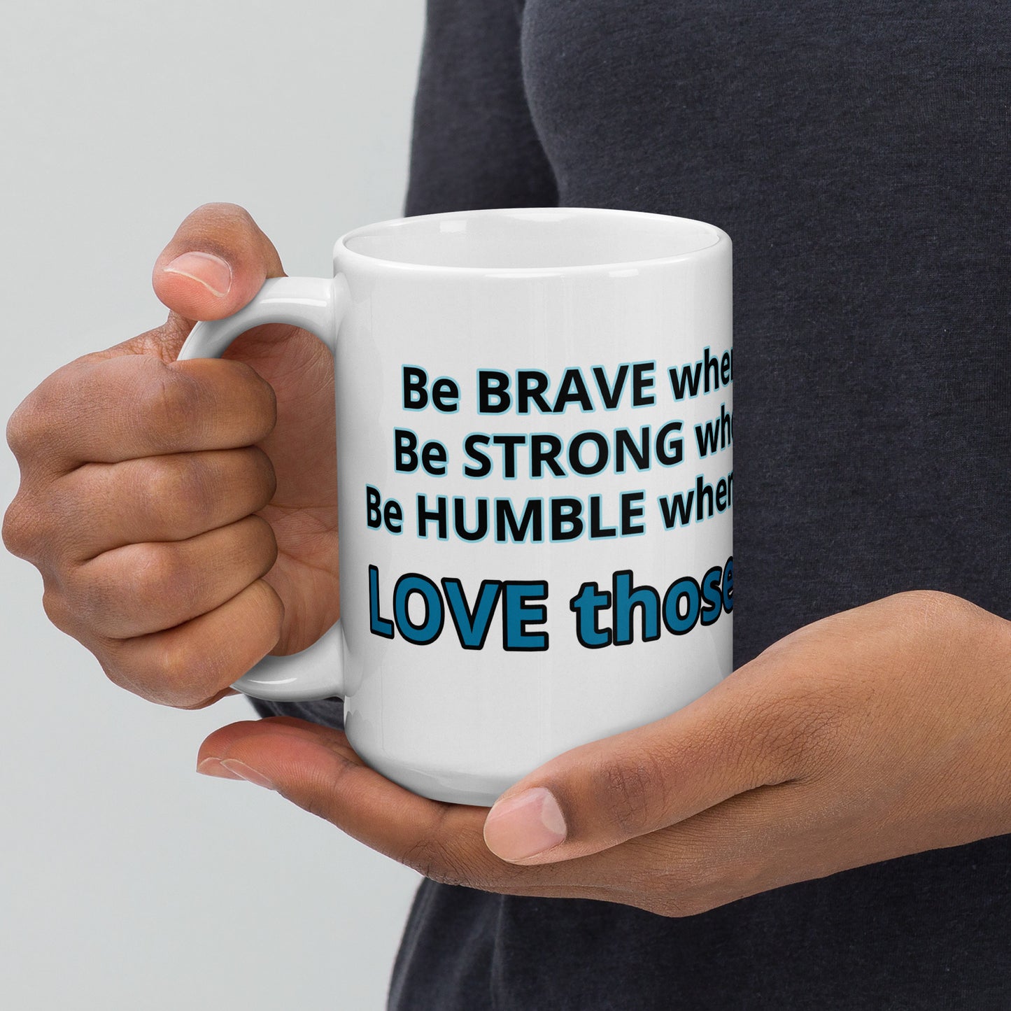 Positive and Inspiring White glossy mug
