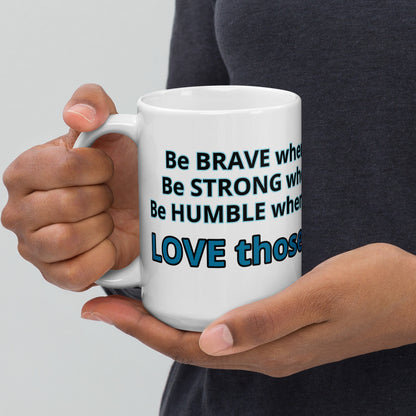 Positive and Inspiring White glossy mug