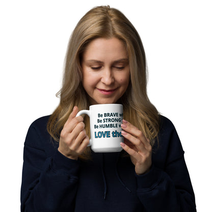 Positive and Inspiring White glossy mug