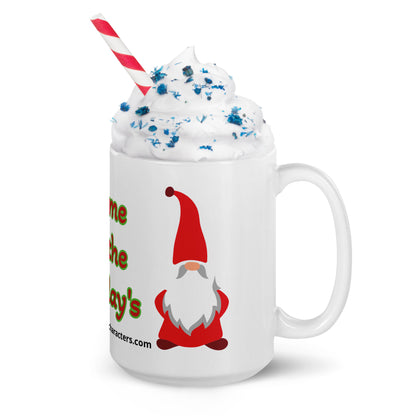Gnome for the Holiday's mug available in 3 sizes- 11, 15, and 20 oz