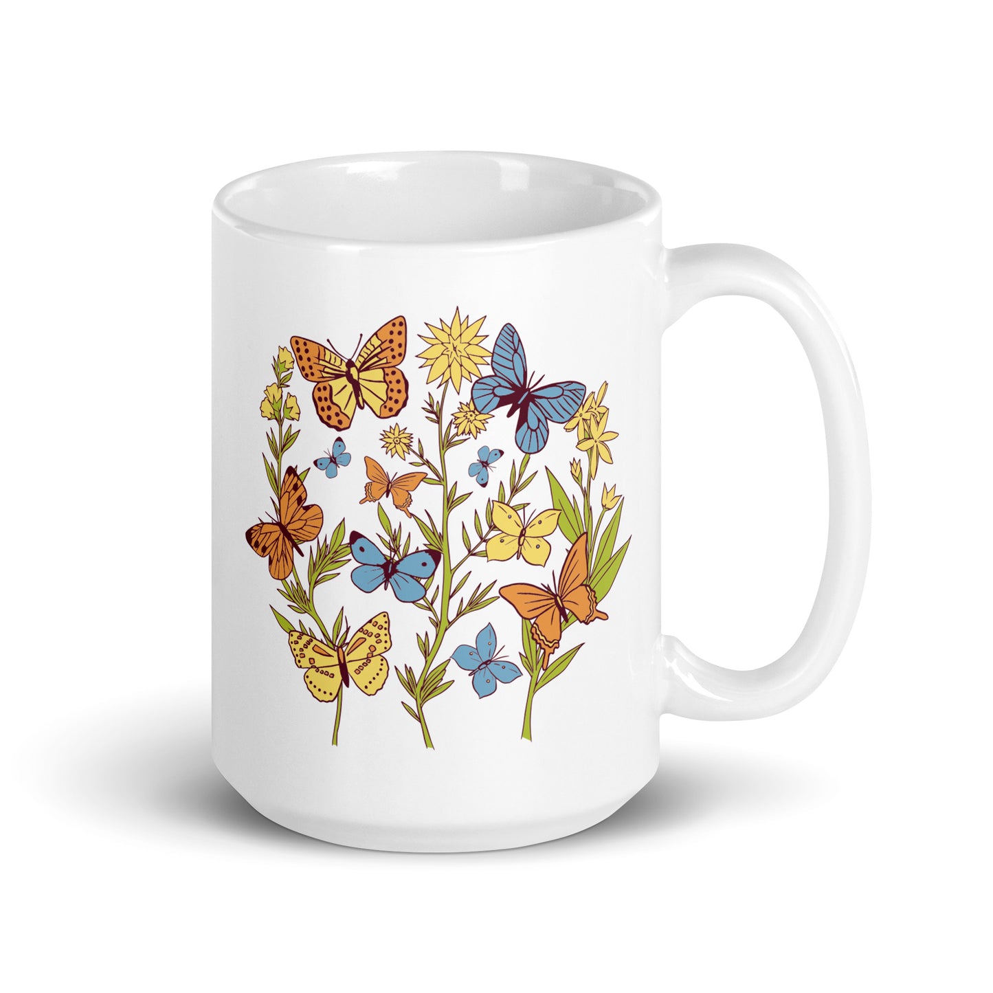 I Love Spring White glossy mug