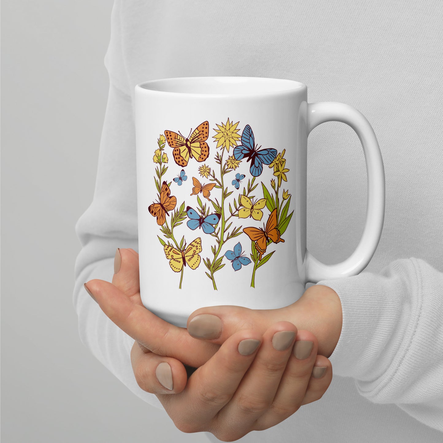 I Love Spring White glossy mug