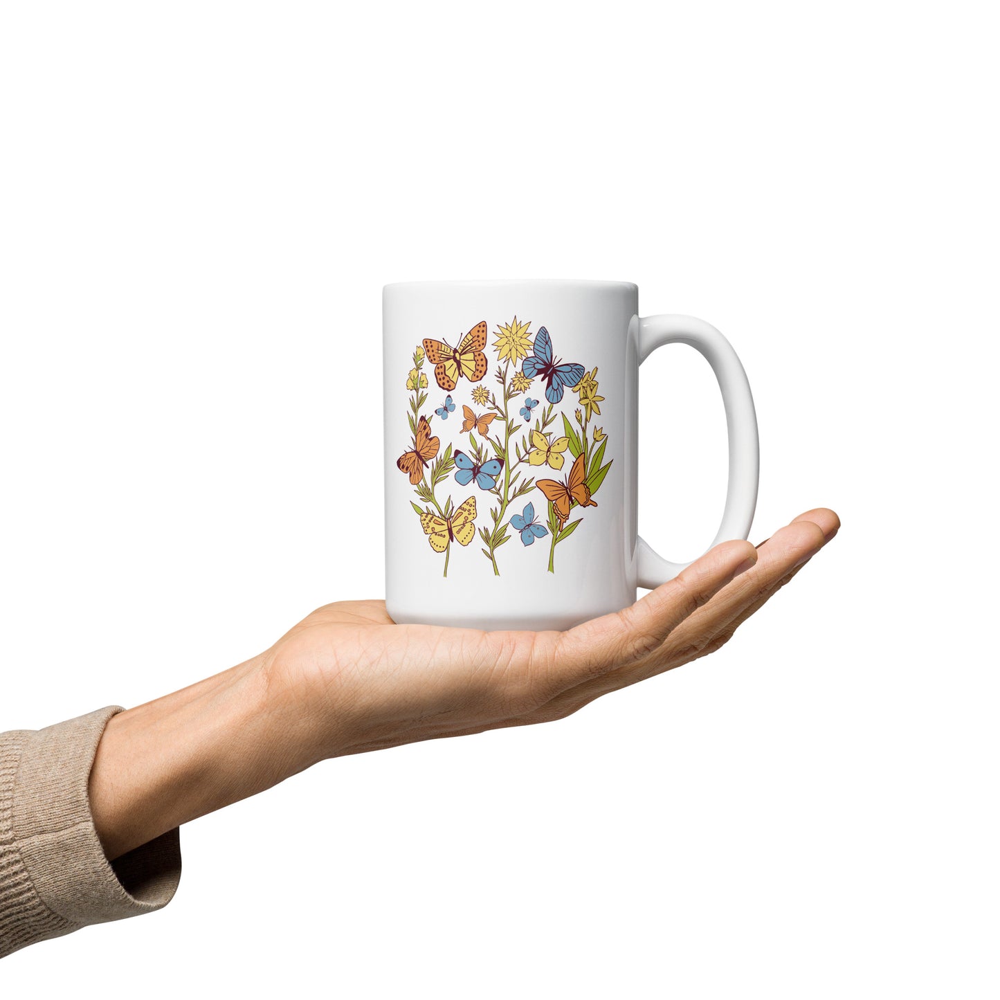 I Love Spring White glossy mug