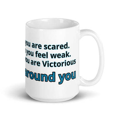 Positive and Inspiring White glossy mug