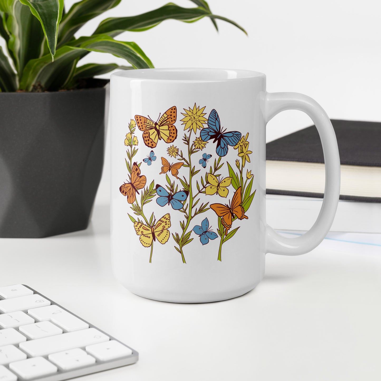 I Love Spring White glossy mug