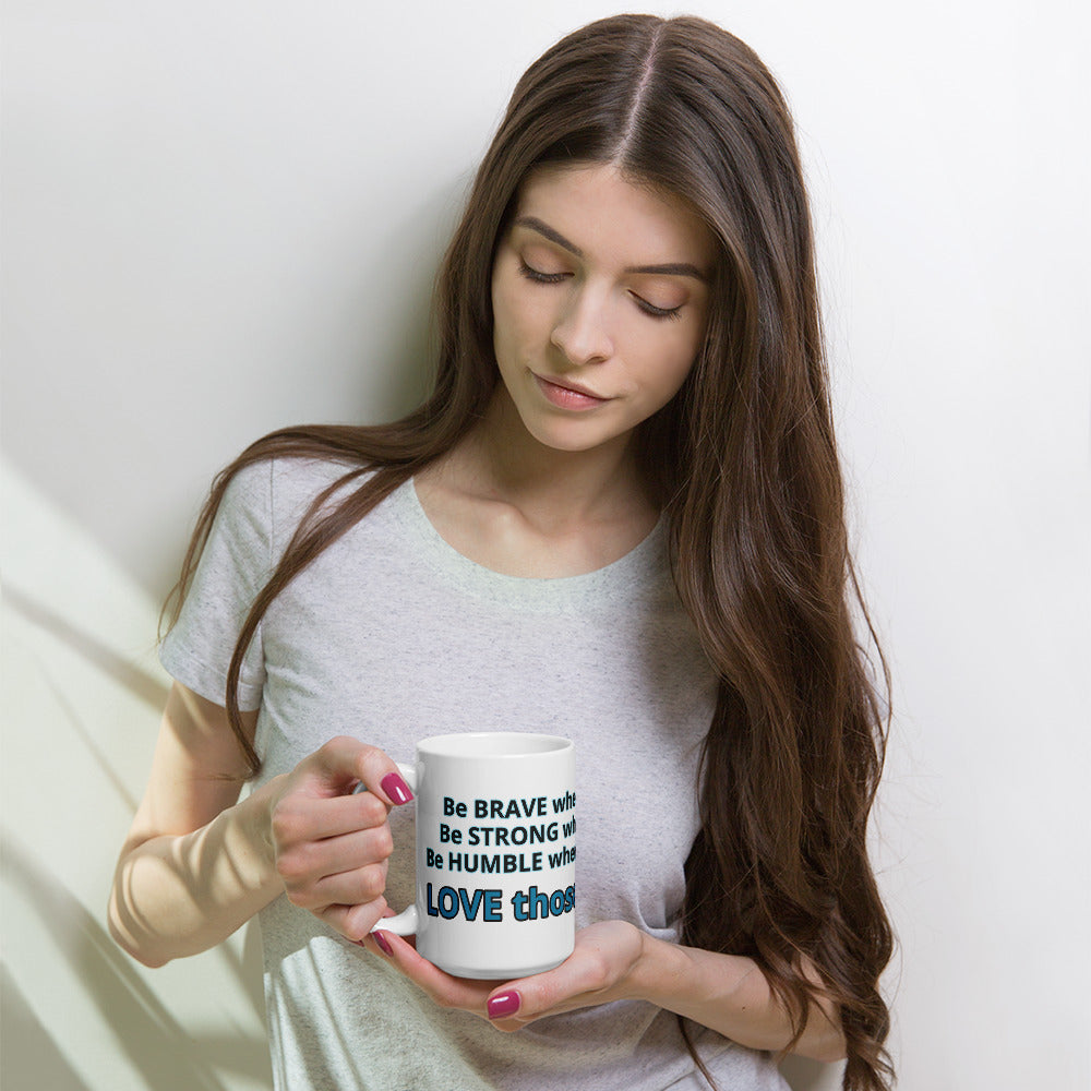 Positive and Inspiring White glossy mug