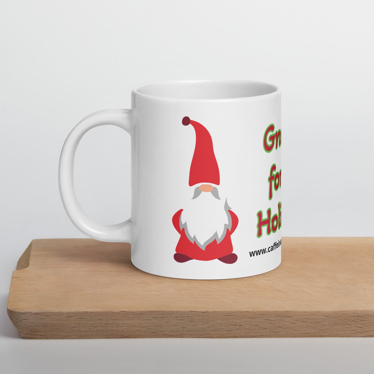 Gnome for the Holiday's mug available in 3 sizes- 11, 15, and 20 oz