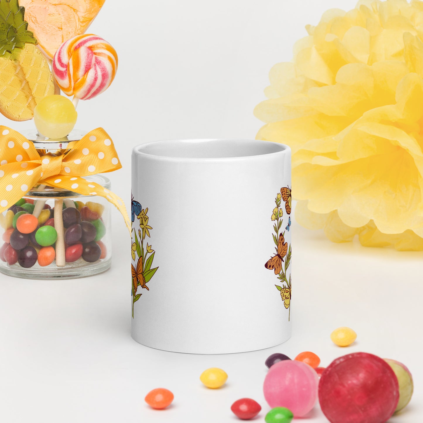I Love Spring White glossy mug