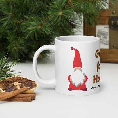 Gnome for the Holiday's mug available in 3 sizes- 11, 15, and 20 oz