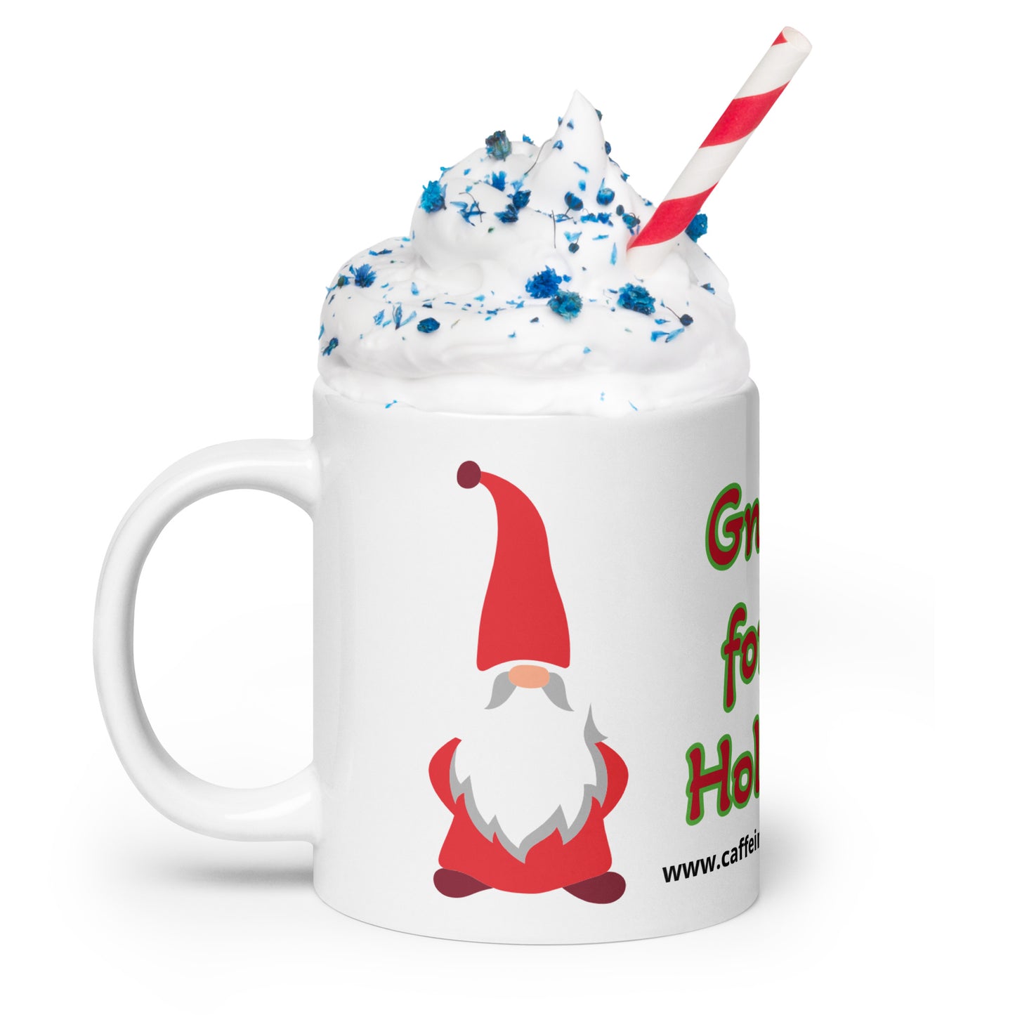 Gnome for the Holiday's mug available in 3 sizes- 11, 15, and 20 oz