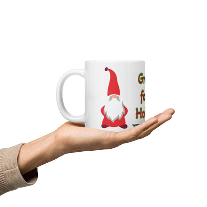 Gnome for the Holiday's mug available in 3 sizes- 11, 15, and 20 oz