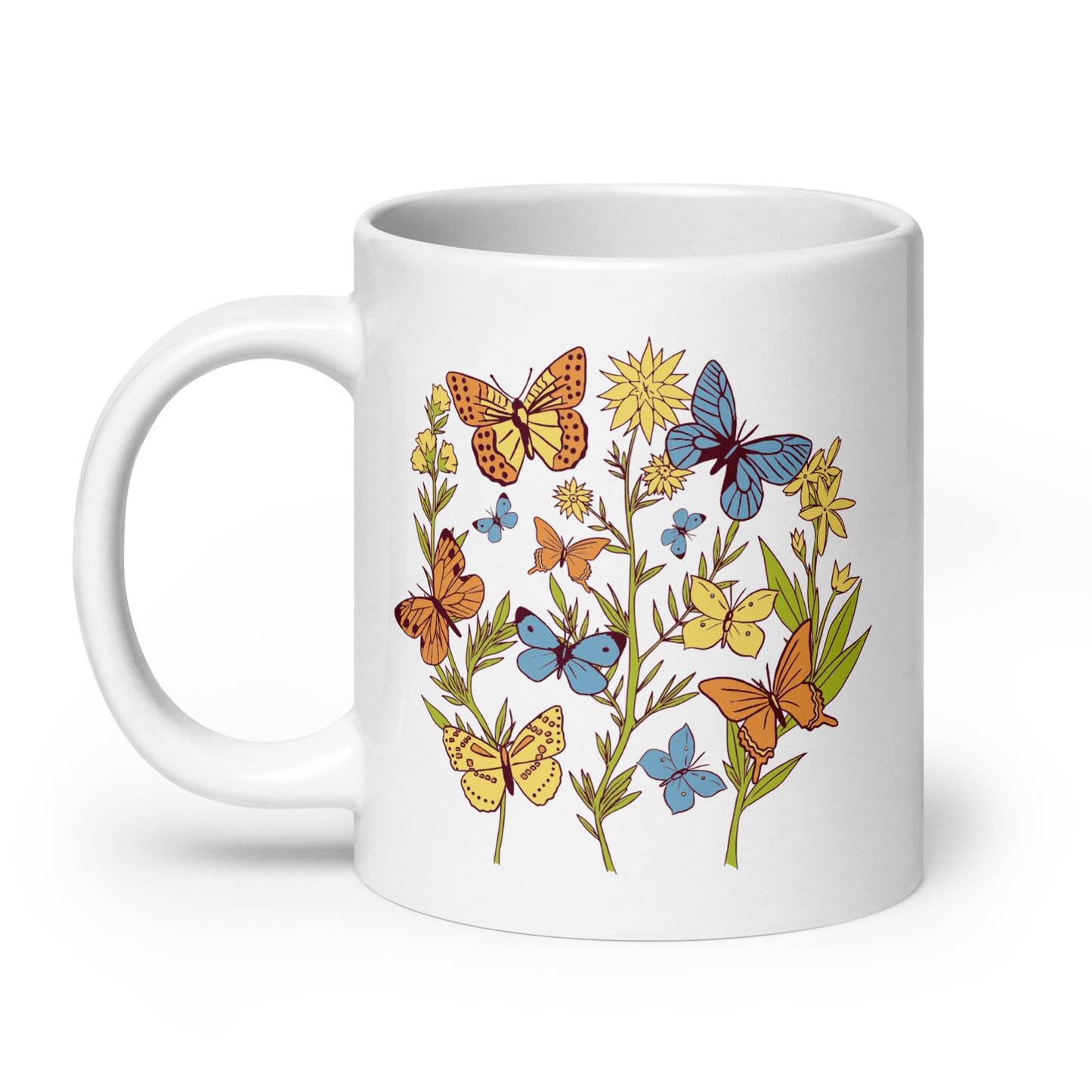 I Love Spring White glossy mug