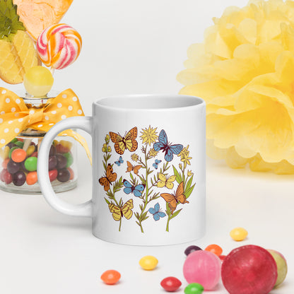 I Love Spring White glossy mug