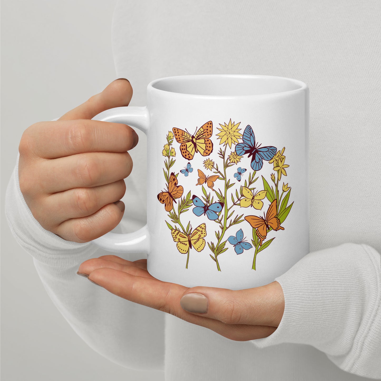 I Love Spring White glossy mug