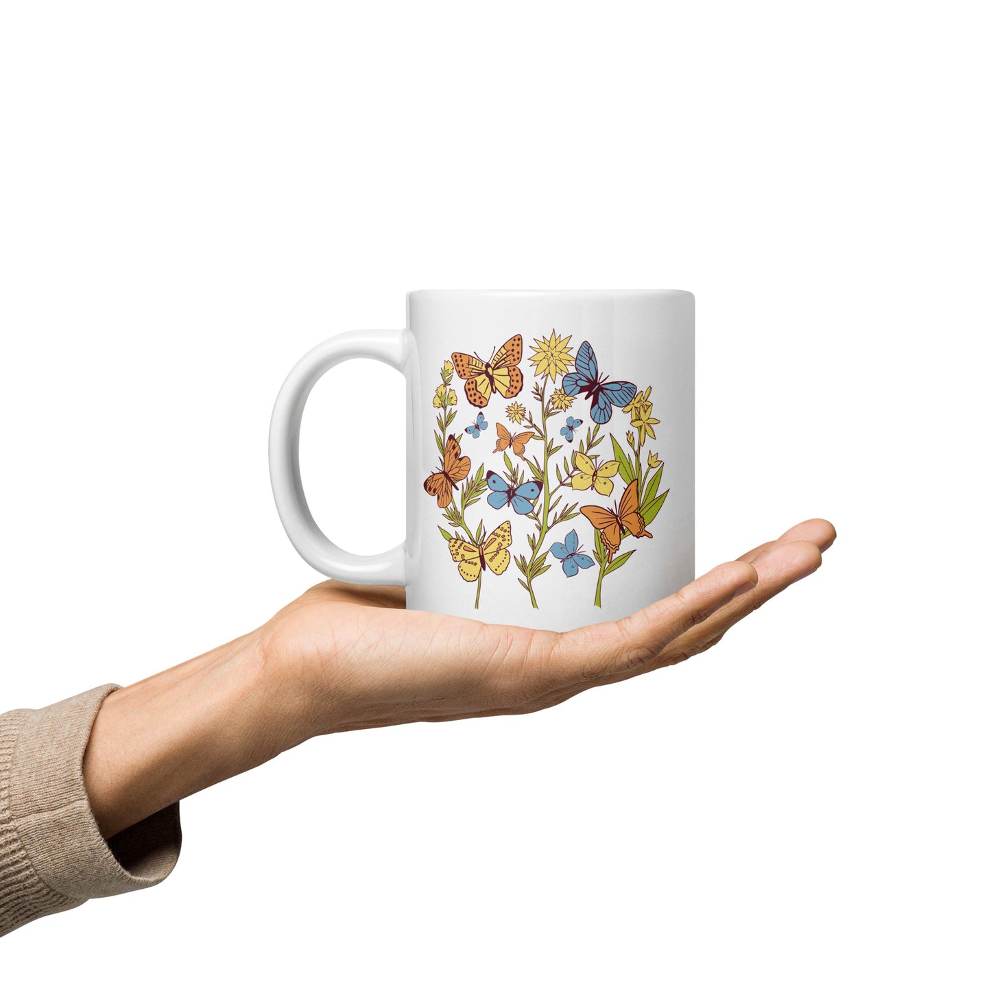 I Love Spring White glossy mug