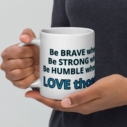 Positive and Inspiring White glossy mug