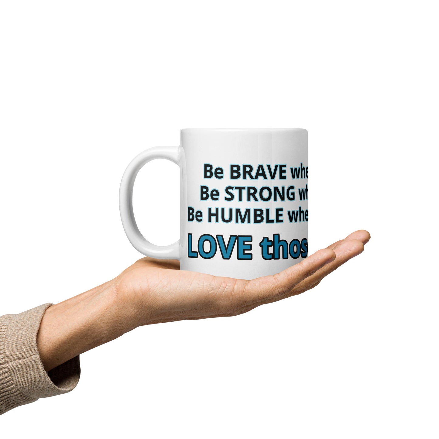 Positive and Inspiring White glossy mug
