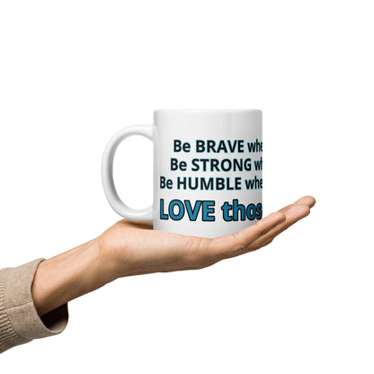 Positive and Inspiring White glossy mug