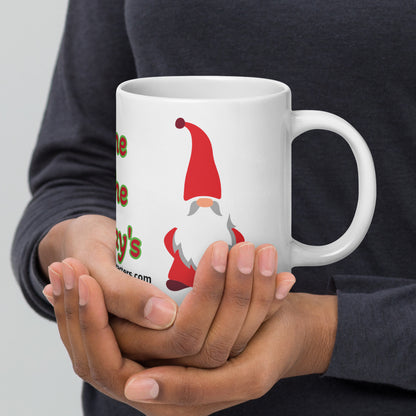 Gnome for the Holiday's mug available in 3 sizes- 11, 15, and 20 oz