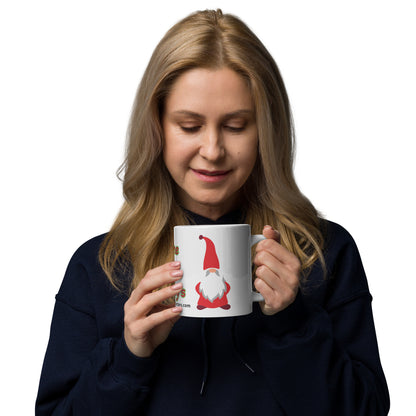 Gnome for the Holiday's mug available in 3 sizes- 11, 15, and 20 oz