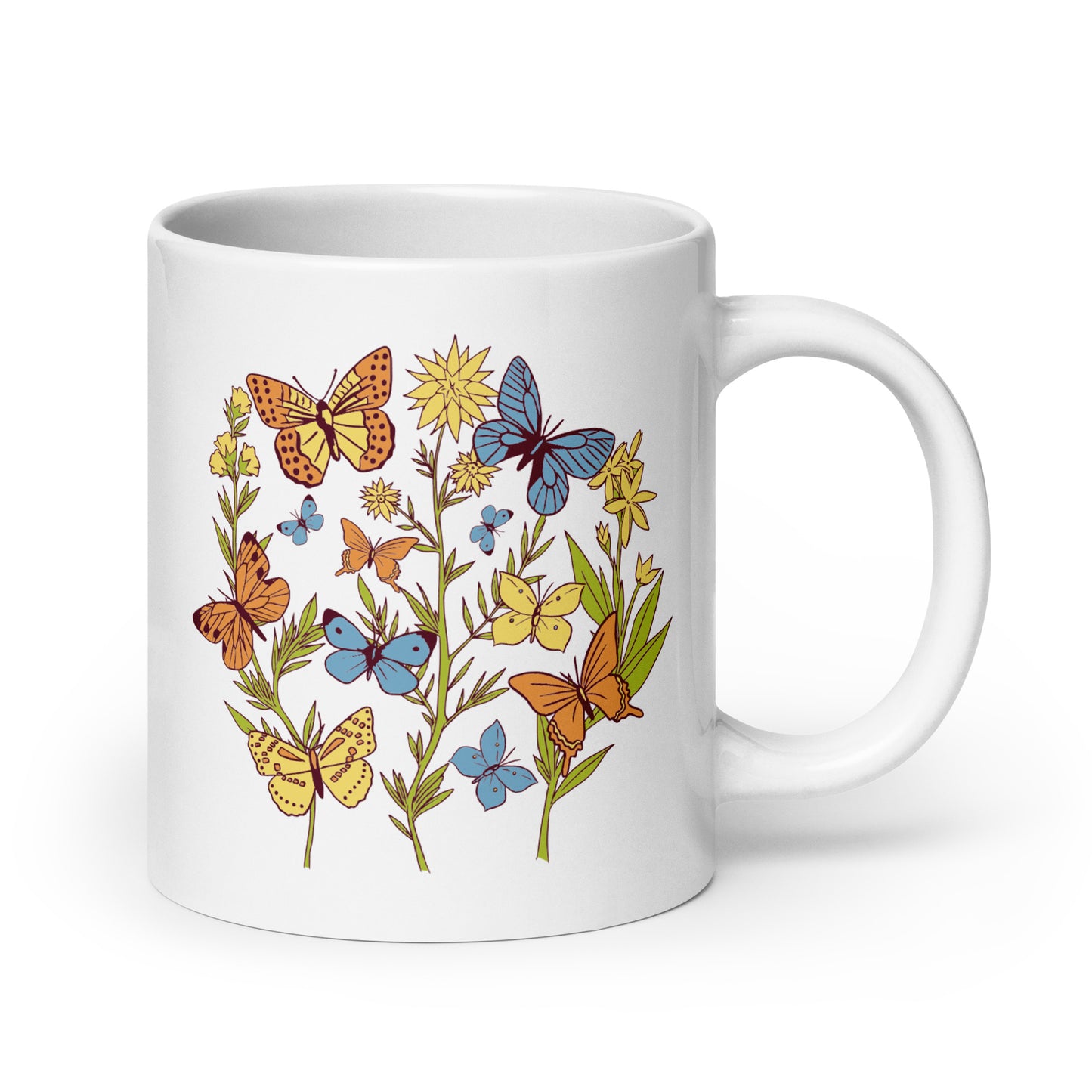 I Love Spring White glossy mug