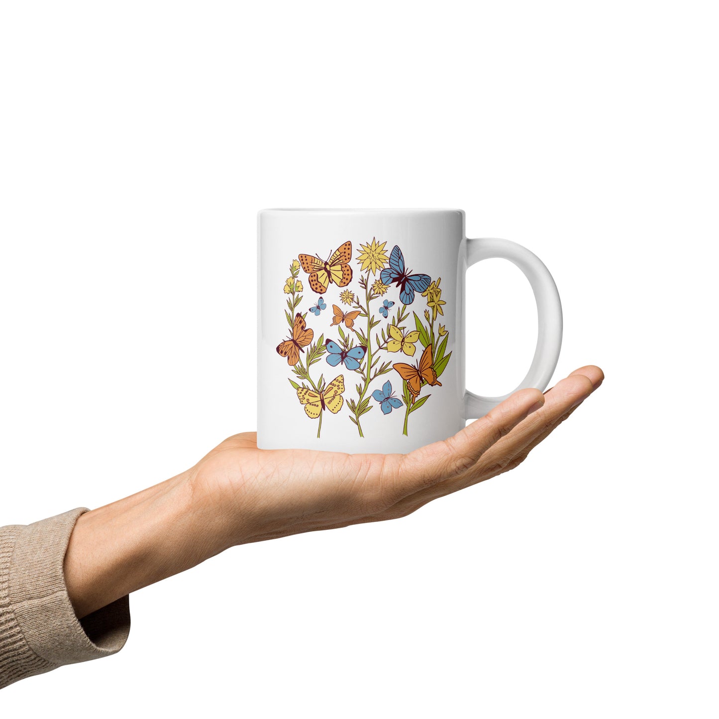 I Love Spring White glossy mug