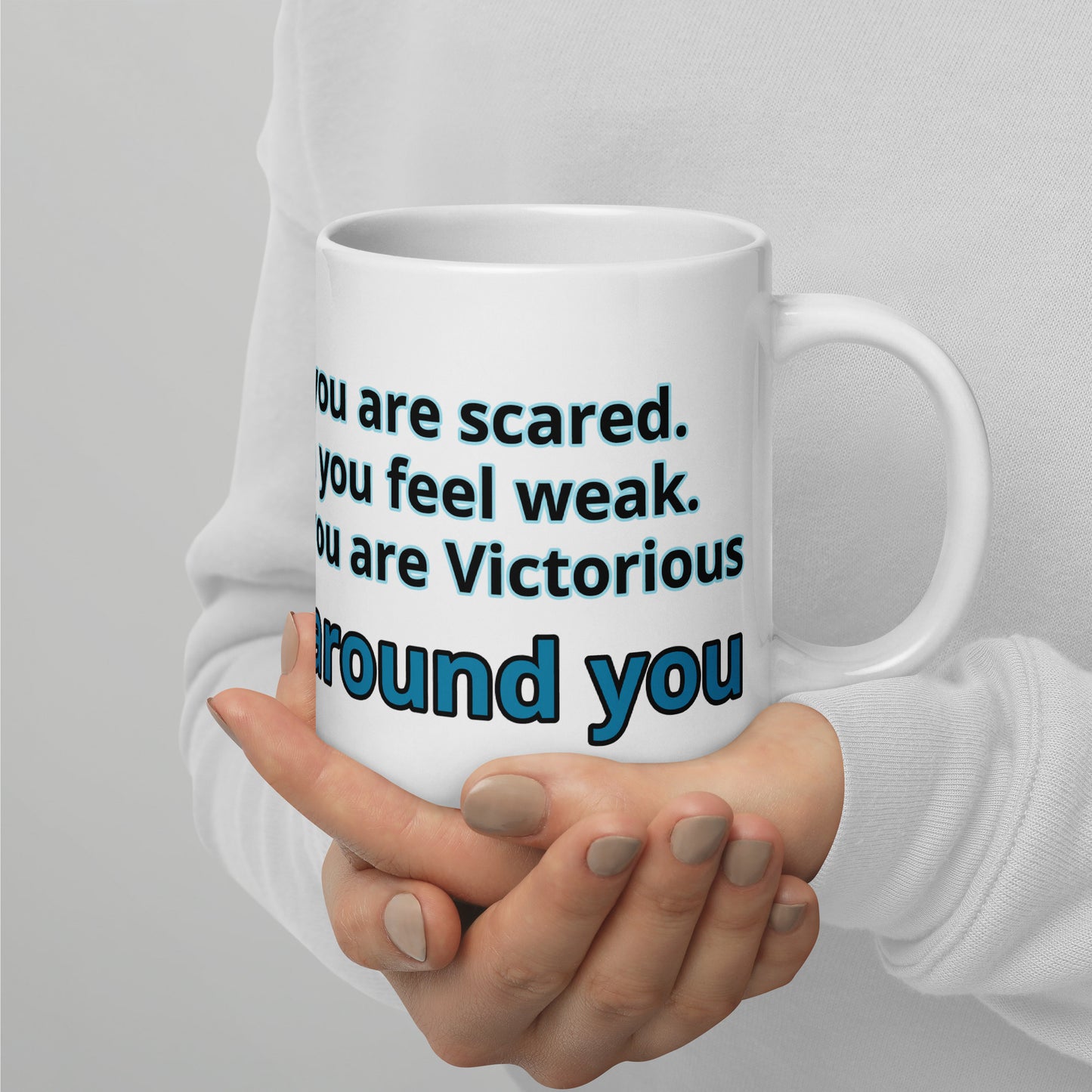 Positive and Inspiring White glossy mug