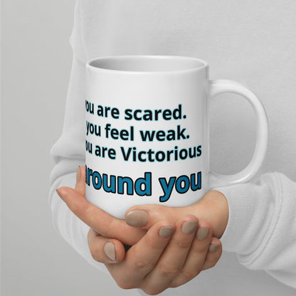 Positive and Inspiring White glossy mug