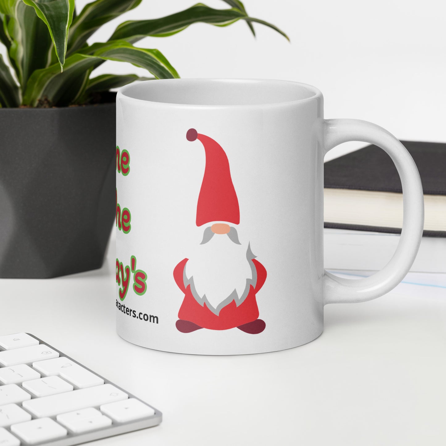 Gnome for the Holiday's mug available in 3 sizes- 11, 15, and 20 oz