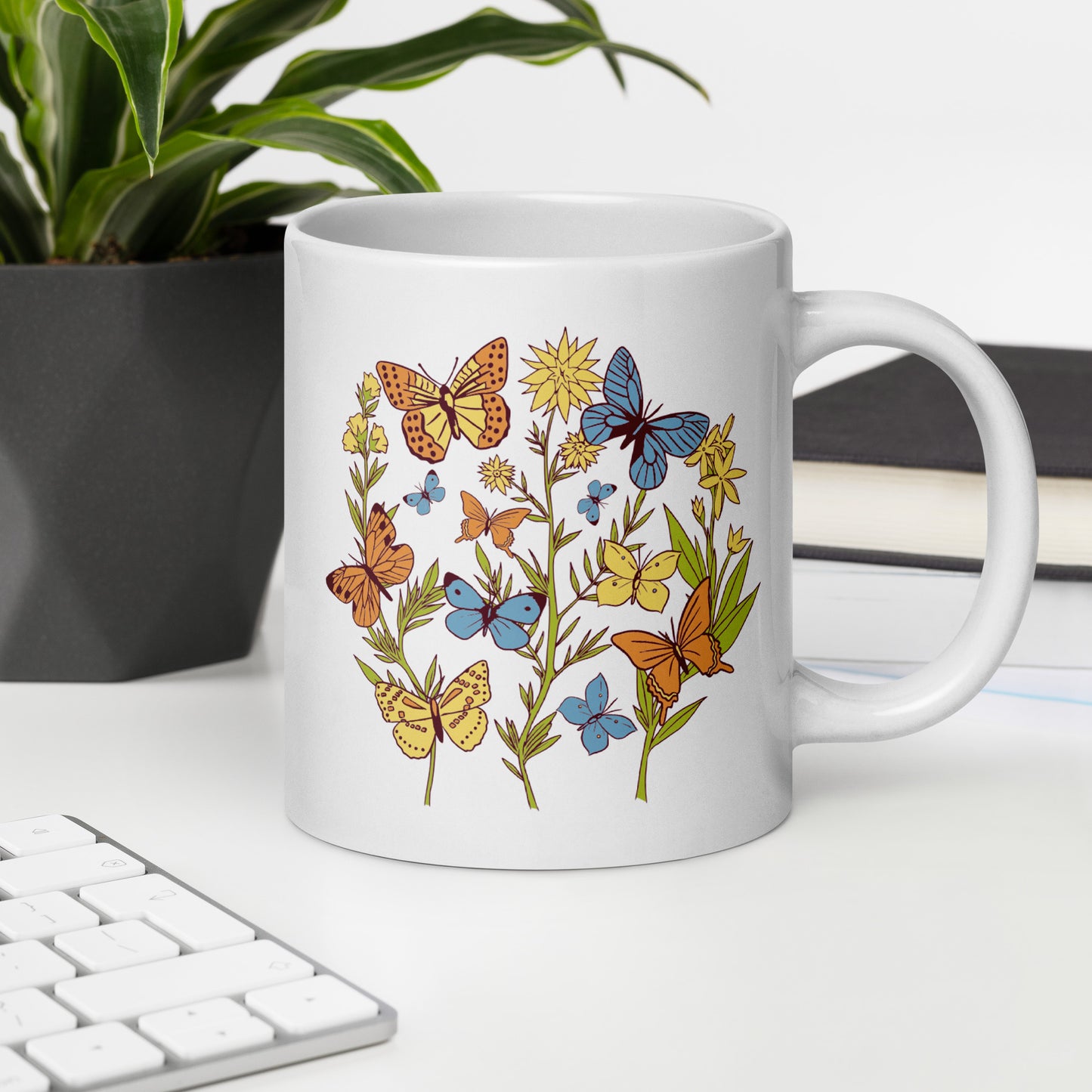 I Love Spring White glossy mug