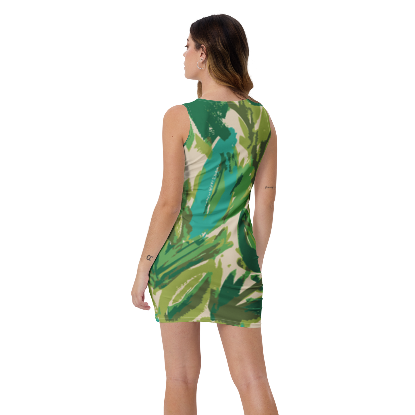 Palm Leaf Print Dress