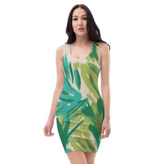 Palm Leaf Print Dress