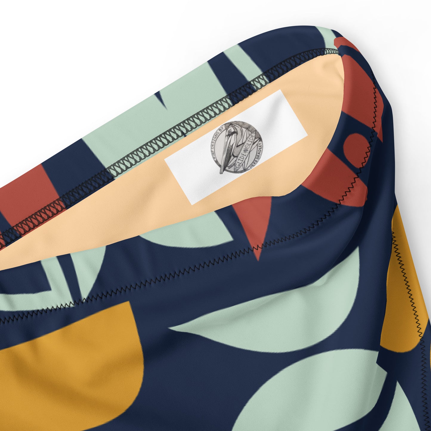 Recycled high-waisted abstract bikini bottom