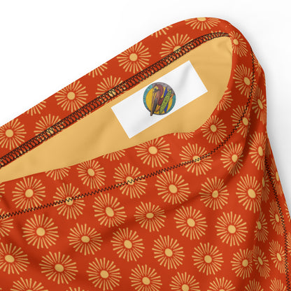 Sun Burst Floral Print Recycled high-waisted bikini bottom