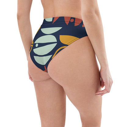 Recycled high-waisted abstract bikini bottom