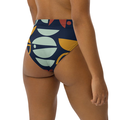 Recycled high-waisted abstract bikini bottom